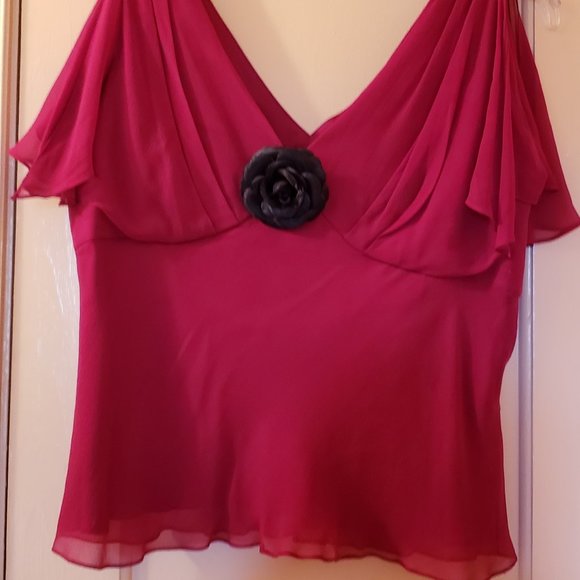 Donna Morgan Pure Silk Blouse Size 12 ** - Picture 2 of 7